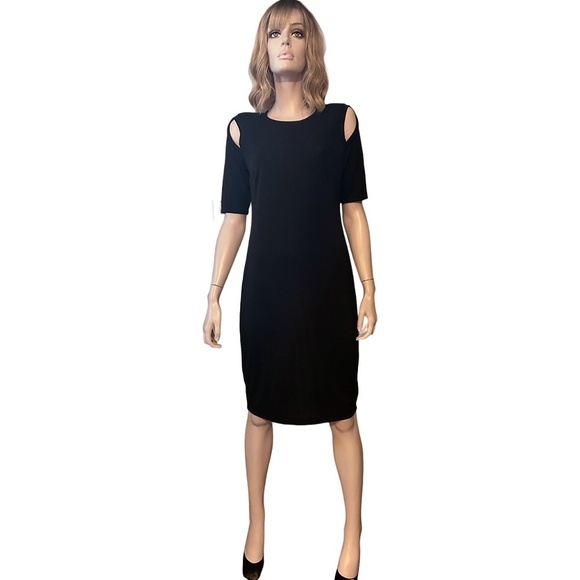 Revolve Bailey44 Bridgette Dress Sheath Black Sleek Jersey Knit Cut Out Detail - Picture 8 of 14